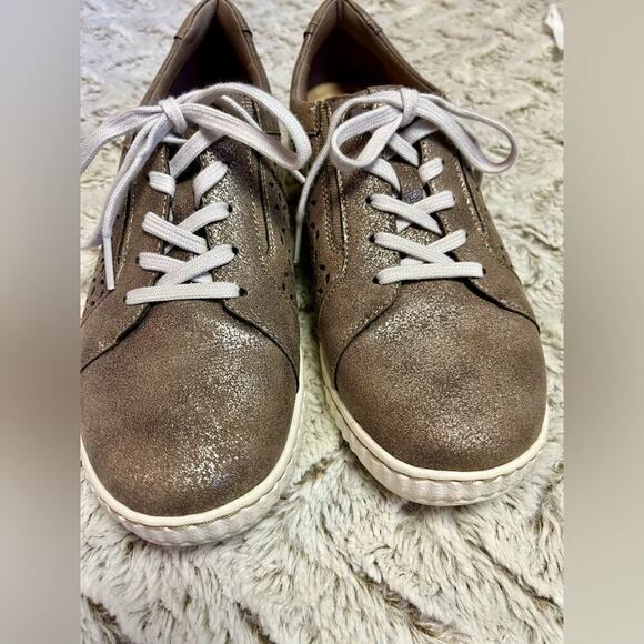 Clarks Collection Metallic Brown Leather Sneakers Women’s Size 8.5 - Picture 5 of 7